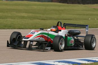 World © Octane Photographic Ltd. Cooper Tyres British Formula 3 (F3). Rockingham - Qualifying, Sunday 4th May 2014. Dallara F312 Mercedes HWA – Sam Macleod - Fortec Motorsports. Digital Ref : 0920lb1d1749