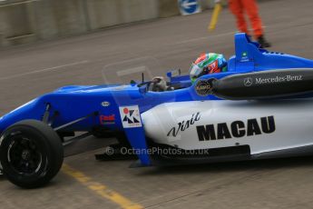 World © Octane Photographic Ltd. Cooper Tyres British Formula 3 (F3). Rockingham - Race, Sunday 4th May 2014.  Dallara F312 Mercedes HWA – Andy Chang – Double R Racing. Digital Ref : 0921lb1d1992