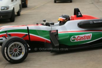 World © Octane Photographic Ltd. Cooper Tyres British Formula 3 (F3). Rockingham - Race, Sunday 4th May 2014. Dallara F312 Mercedes HWA – Sam MacLeod – Fortec Motorsports. Digital Ref : 0921lb1d2009