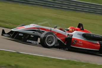 World © Octane Photographic Ltd. Cooper Tyres British Formula 3 (F3). Rockingham - Race, Sunday 4th May 2014. Dallara F312 Mercedes HWA - Hong Wei “Martin” Cao – Fortec Motorsports. Digital Ref : 0921lb1d2277