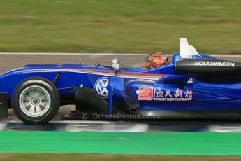 World © Octane Photographic Ltd. Cooper Tyres British Formula 3 (F3). Rockingham - Race, Sunday 4th May 2014. Dallara F310 Volkswagen - Peter Li Zhi Cong. Digital Ref : 0921lb1d2397