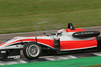 World © Octane Photographic Ltd. Cooper Tyres British Formula 3 (F3). Rockingham - Race, Sunday 4th May 2014. Dallara F312 Mercedes HWA – Matt Rao – Fortec Motorsports. Digital Ref : 0921lb1d2406