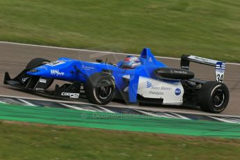 World © Octane Photographic Ltd. Cooper Tyres British Formula 3 (F3). Rockingham - Race, Sunday 4th May 2014. Dallara F308 Mercedes HWA – Camren Kaminsky – Double R Racing. Digital Ref : 0921lb1d2411