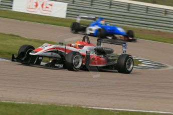 World © Octane Photographic Ltd. Cooper Tyres British Formula 3 (F3). Rockingham - Race, Sunday 4th May 2014. Dallara F312 Mercedes HWA - Hong Wei “Martin” Cao – Fortec Motorsports and Andy Chang – Double R Racing. Digital Ref : 0921lb1d2616