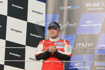 World © Octane Photographic Ltd. Cooper Tyres British Formula 3 (F3). Rockingham - Race, Sunday 4th May 2014. Dallara F312 Mercedes HWA - Hong Wei “Martin” Cao (2nd) – Fortec Motorsports. Digital Ref : 0921lb1d2646