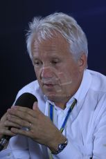 World © Octane Photographic Ltd. Thursday 3rd July 2014. FIA F1 Press Conference with Race Director Charlie Whiting. Digital Ref: 1007LB1D6798