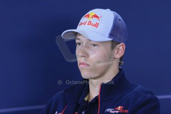 World © Octane Photographic Ltd. Thursday 3rd July 2014. FIA F1 Press Conference, Silverstone, UK. Scuderia Toro Rosso – Daniil Kvyat. Digital Ref: 1006LB1D6527
