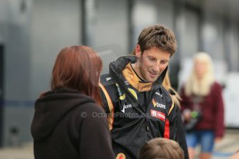 World © Octane Photographic Ltd. Saturday 5th July 2014. British GP, Silverstone, UK. - Formula 1 Qualifying Paddock. Lotus F1 Team E22 - Romain Grosjean. Digital Ref: 1018LB1D0137