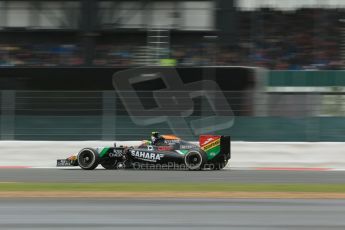 World © Octane Photographic Ltd. Saturday 5th July 2014. British GP, Silverstone, UK. - Formula 1 Qualifying. Sahara Force India VJM07 – Sergio Perez. Digital Ref: 1020LB1D0012