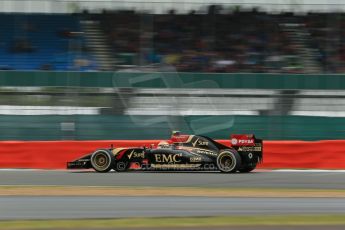 World © Octane Photographic Ltd. Saturday 5th July 2014. British GP, Silverstone, UK. - Formula 1 Qualifying Parc Ferme. Lotus F1 Team E22 – Pastor Maldonado. Digital Ref: 1020LB1D0048