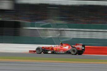 World © Octane Photographic Ltd. Saturday 5th July 2014. British GP, Silverstone, UK. - Formula 1 Qualifying Parc Ferme. Scuderia Ferrari F14T – Kimi Raikkonen. Digital Ref: 1020LB1D0088
