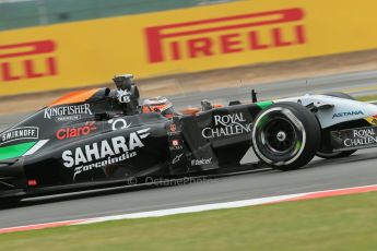 World © Octane Photographic Ltd. Saturday 5th July 2014. British GP, Silverstone, UK. - Formula 1 Qualifying. Sahara Force India VJM07 – Nico Hulkenburg. Digital Ref : 1020LB1D9826