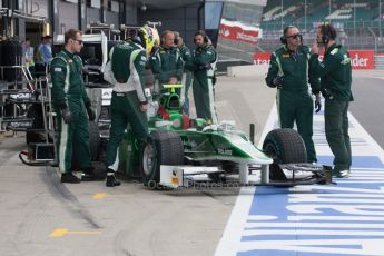 World © Octane Photographic Ltd. Friday 4th July 2014. GP2 Practice Session – Silverstone - UK. Rio Haryanto - EQ8 Caterham Racing. Digital Ref : 1012JM1D0182