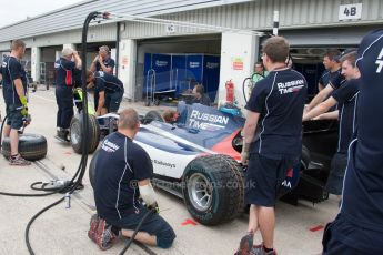 World © Octane Photographic Ltd.  Thursday 3rd July 2014. GP2 Paddock – Silverstone - UK. RT Russian Time pitstop practice. Digital Ref :