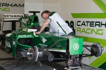 World © Octane Photographic Ltd. Friday Thursday 3rd July 2014. GP2 Paddock – Silverstone - UK. Rio Haryanto - EQ8 Caterham Racing. Digital Ref :