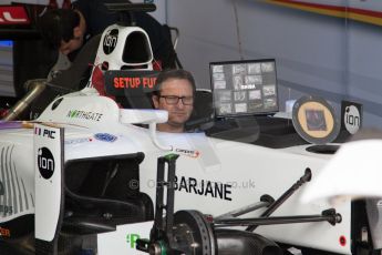 World © Octane Photographic Ltd. Friday Thursday 3rd July 2014. GP2 Paddock – Silverstone - UK. Arthur Pic's car in preparation - Campos Racing. Digital Ref :