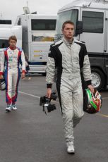 World © Octane Photographic Ltd. Saturday 5th July 2014. GP3 Qualifying Session, British GP, Silverstone - UK. Nelson Mason - Hilmer Motorsport and Matheo Tuscher - Jenzer Motorsport. Digital Ref : 1016JM1D1220