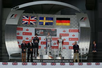 World © Octane Photographic Ltd. Saturday 5th July 2014. GP3 Race 1 Session, British GP, Silverstone - UK. Jimmy Eriksson - Koiranen GP (1st), Alex Lynn - Carlin (2nd) and Marvin Kirchhofer - ART Grand Prix (3rd). Digital Ref : 1021LB1D0482