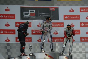 World © Octane Photographic Ltd. Saturday 5th July 2014. GP3 Race 1 Session, British GP, Silverstone - UK. Jimmy Eriksson - Koiranen GP (1st), Alex Lynn - Carlin (2nd) and Marvin Kirchhofer - ART Grand Prix (3rd). Digital Ref : 1021LB1D0526