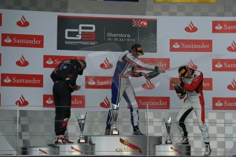 World © Octane Photographic Ltd. Saturday 5th July 2014. GP3 Race 1 Session, British GP, Silverstone - UK. Jimmy Eriksson - Koiranen GP (1st), Alex Lynn - Carlin (2nd) and Marvin Kirchhofer - ART Grand Prix (3rd). Digital Ref : 1021LB1D0532