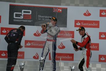 World © Octane Photographic Ltd. Saturday 5th July 2014. GP3 Race 1 Session, British GP, Silverstone - UK. Jimmy Eriksson - Koiranen GP (1st), Alex Lynn - Carlin (2nd) and Marvin Kirchhofer - ART Grand Prix (3rd). Digital Ref : 1021LB1D0538