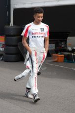 World © Octane Photographic Ltd. Thursday 3rd July 2014. GP3 paddock, Silverstone - UK. Jann Mardenborough - Arden International. Digital Ref : 1008JM1D0992