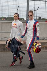 World © Octane Photographic Ltd. Thursday 3rd July 2014. GP3 paddock, Silverstone - UK. Alex Lynn and Emil Bernstorff - Carlin. Digital Ref : 1008JM1D1039