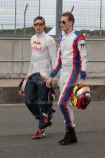 World © Octane Photographic Ltd. Thursday 3rd July 2014. GP3 paddock, Silverstone - UK. Alex Lynn and Emil Bernstorff - Carlin. Digital Ref : 1008JM1D1040