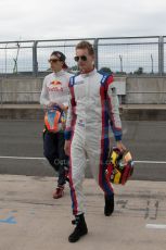 World © Octane Photographic Ltd. Thursday 3rd July 2014. GP3 paddock, Silverstone - UK. Alex Lynn and Emil Bernstorff - Carlin. Digital Ref : 1008JM1D1043