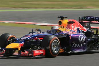 World © Octane Photographic Ltd. Friday 4th July 2014. British GP - Silverstone, UK. Formula 1 Practice 1. Infiniti Red Bull Racing RB10 - Sebastian Vettel. Digital Ref: 1011LB1D7273