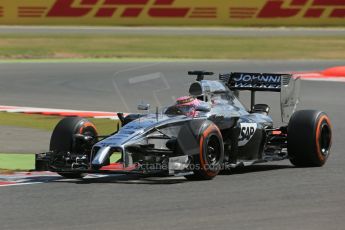 World © Octane Photographic Ltd. Friday 4th July 2014. British GP - Silverstone, UK. - Formula 1 Practice 1. McLaren Mercedes MP4/29 - Jenson Button. Digital Ref: 1011LB1D7293
