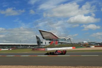 World © Octane Photographic Ltd. Friday 4th July 2014. British GP - Silverstone, UK. - Formula 1 Practice 1. Scuderia Toro Rosso STR 9 – Daniil Kvyat. Digital Ref: 1011LB1D7727