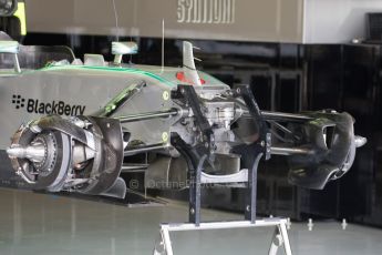 World © Octane Photographic Ltd. Friday 4th July 2014. British GP - Silverstone, UK. - Formula 1 Practice 2. Mercedes AMG Petronas F1 W05 Hybrid front suspension and brakes - Nico Rosberg. Digital Ref: 1013JM1D0093