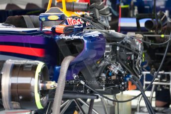 World © Octane Photographic Ltd. Friday 4th July 2014. British GP - Silverstone, UK. Formula 1 Practice 2. Infiniti Red Bull Racing RB10 sidepod wiring and radiator - Sebastian Vettel. Digital Ref: 1013JM1D0127
