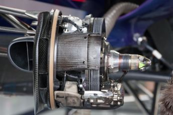 World © Octane Photographic Ltd. Friday 4th July 2014. British GP - Silverstone, UK. Formula 1 Practice 2. Infiniti Red Bull Racing RB10 front brake detail - Sebastian Vettel. Digital Ref: 1013JM1D0129