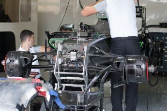 World © Octane Photographic Ltd. Friday 4th July 2014. British GP - Silverstone, UK. - Formula 1 Practice 2. McLaren Mercedes MP4/29 front suspension and brakes – Kevin Magnussen. Digital Ref: 1013JM1D0145