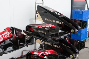 World © Octane Photographic Ltd. Friday 4th July 2014. Silverstone, UK. - Formula 1 Practice 2. Lotus F1 Team E22 nose and front wing. Digital Ref: 1013JM1D1097