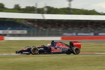 World © Octane Photographic Ltd. Friday 4th July 2014. British GP - Silverstone, UK. - Formula 1 Practice 2. Scuderia Toro Rosso STR9 - Jean-Eric Vergne. Digital Ref: 1013LB1D2628