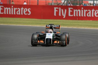 World © Octane Photographic Ltd. Friday 4th July 2014. British GP - Silverstone, UK. - Formula 1 Practice 2. Sahara Force India VJM07 – Nico Hulkenburg. Digital Ref : 1013LB1D7996