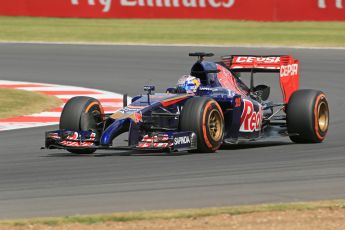 World © Octane Photographic Ltd. Friday 4th July 2014. British GP - Silverstone, UK. - Formula 1 Practice 2. Scuderia Toro Rosso STR9 - Jean-Eric Vergne. Digital Ref: 1013LB1D8052