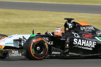 World © Octane Photographic Ltd. Friday 4th July 2014. British GP - Silverstone, UK. - Formula 1 Practice 2. Sahara Force India VJM07 – Nico Hulkenburg. Digital Ref : 1013LB1D8110