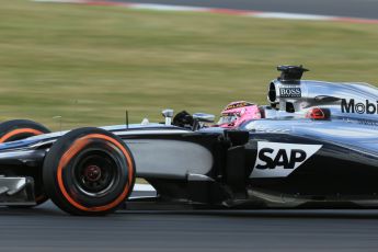 World © Octane Photographic Ltd. Friday 4th July 2014. British GP - Silverstone, UK. - Formula 1 Practice 2. McLaren Mercedes MP4/29 - Jenson Button. Digital Ref: 1013LB1D8138