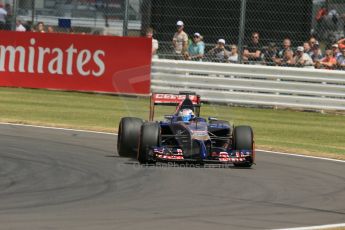 World © Octane Photographic Ltd. Friday 4th July 2014. British GP - Silverstone, UK. - Formula 1 Practice 2. Scuderia Toro Rosso STR9 - Jean-Eric Vergne. Digital Ref: 1013LB1D8237