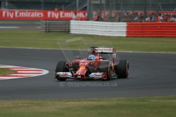 World © Octane Photographic Ltd. Friday 4th July 2014. British GP - Silverstone, UK. - Formula 1 Practice 2. Scuderia Ferrari F14T - Fernando Alonso. Digital Ref: 1013LB1D8291