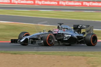 World © Octane Photographic Ltd. Friday 4th July 2014. British GP - Silverstone, UK. - Formula 1 Practice 2. McLaren Mercedes MP4/29 - Jenson Button. Digital Ref: 1013LB1D8419