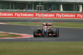 World © Octane Photographic Ltd. Friday 4th July 2014. British GP - Silverstone, UK. - Formula 1 Practice 2. Lotus F1 Team E22 – Pastor Maldonado. Digital Ref: 1013LB1D8524