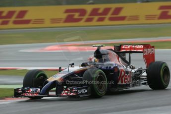 World © Octane Photographic Ltd. Saturday 5th July 2014. British GP, Silverstone, UK - Formula 1 Practice 3. Scuderia Toro Rosso STR 9 – Daniil Kvyat. Digital Ref: 1017LB1D9027