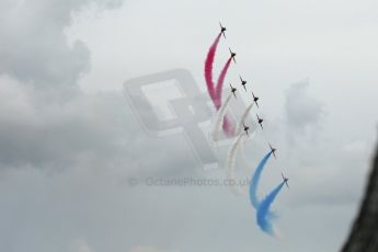World © Octane Photographic Ltd. Saturday 5th July 2014. British GP, Silverstone, UK. - Formula 1 Paddock. Royal Air Force Red Arrows. Digital Ref: 1025LB1D0310