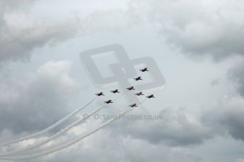 World © Octane Photographic Ltd. Saturday 5th July 2014. British GP, Silverstone, UK. - Formula 1 Paddock. Royal Air Force Red Arrows. Digital Ref: 1025LB1D0338