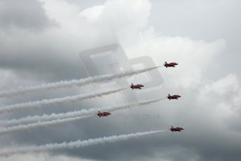 World © Octane Photographic Ltd. Saturday 5th July 2014. British GP, Silverstone, UK. - Formula 1 Paddock. Royal Air Force Red Arrows. Digital Ref: 1025LB1D0346
